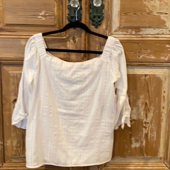 Bailey 44 White Off-Shoulder Blouse with Tie Sleeves - Picture 13 of 16